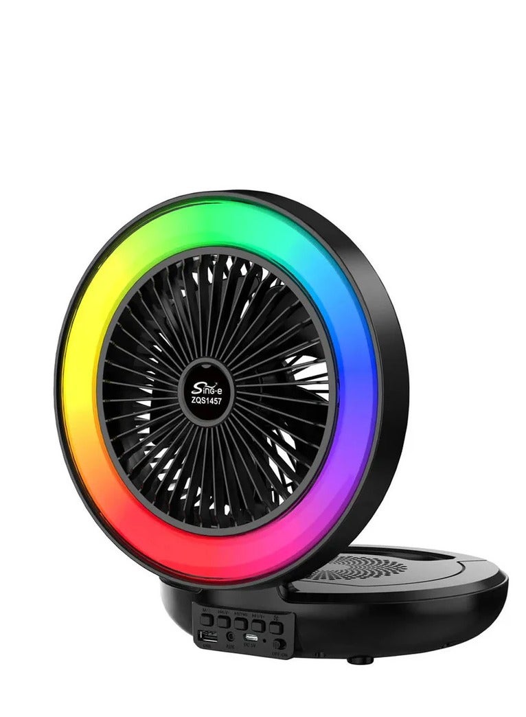 Loquat Mini fan wireless bluetooth speaker with USB port and mini pocket 