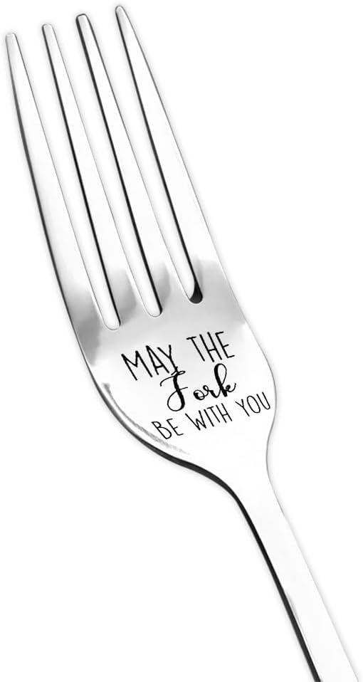 Sisadodo May The Fork Be With You Fork Funny Dinner Forks Couple Gifts for Boyfirnd Girlfriend Valentines Gift for Wife Husband Birthday Gifts for Mom Dad Son Daughter Anniversary Christmas Gifts for Women Men - Image 1