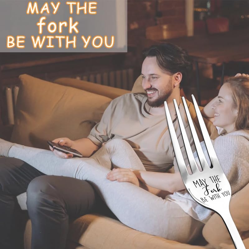 Sisadodo May The Fork Be With You Fork Funny Dinner Forks Couple Gifts for Boyfirnd Girlfriend Valentines Gift for Wife Husband Birthday Gifts for Mom Dad Son Daughter Anniversary Christmas Gifts for Women Men - Image 5