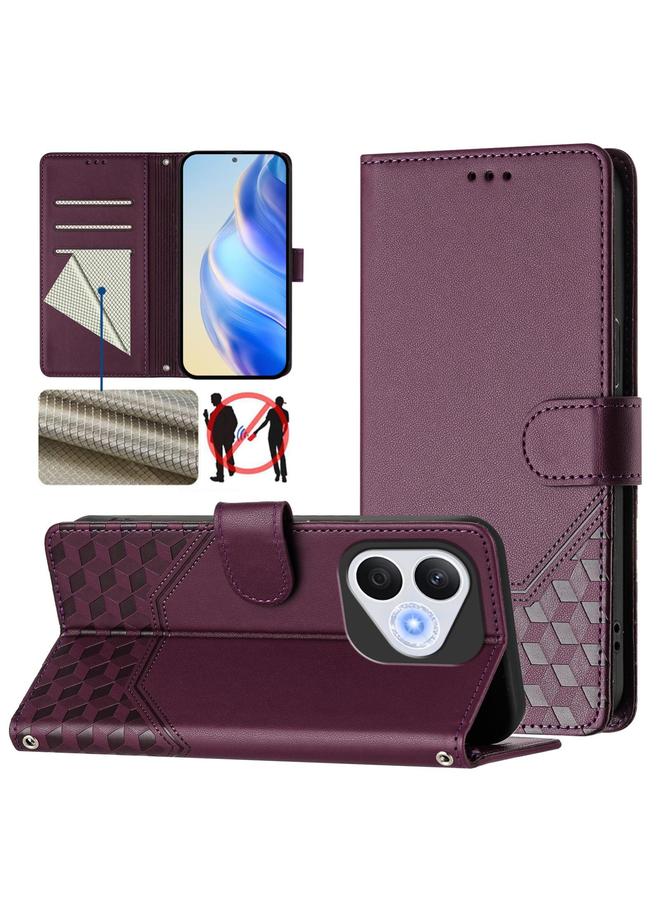 erorex Case For Honor 400 Lite Honeycomb Embossing RFID Leather Phone Case - Image 1
