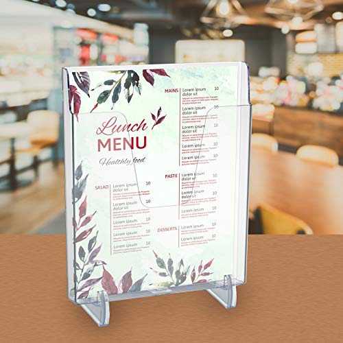 Acrimet Pocket File Holder Vertical Design Brochure Display (for Wall Mount or Countertop Use) (Removable Supports Included) (Letter Size) (Clear Crystal Color) - Image 4