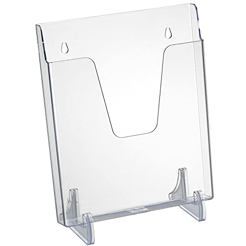Acrimet Pocket File Holder Vertical Design Brochure Display (for Wall Mount or Countertop Use) (Removable Supports Included) (Letter Size) (Clear Crystal Color) - Image 1