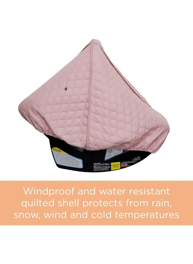 liuliuby liuliuby Car Seat Weather Shield - Quilted Winter Cover with Clear Window for Infant Carseat - Keeps Baby Warm & Protected in Cold Weather - Carrier Bunting Bag/Blanket for Babies & Newborns - Image 2