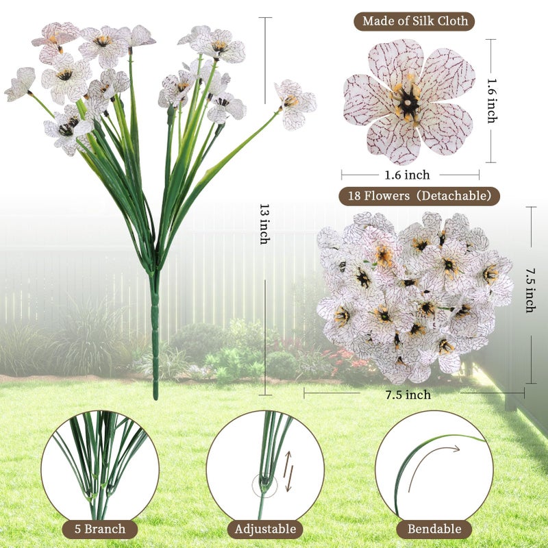 ColoPlay 24 White Bundles Artificial Flowers for Outdoors/Indoors Fake Flowers Plants for Indoor Outside Garden Porch Window Box Home Wedding Farmhouse - Image 2