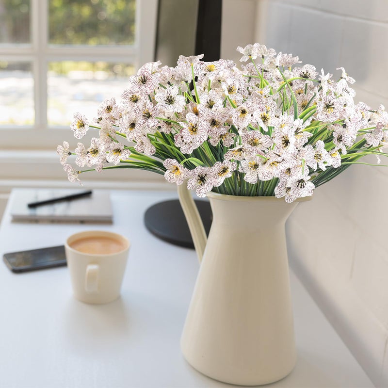 ColoPlay 24 White Bundles Artificial Flowers for Outdoors/Indoors Fake Flowers Plants for Indoor Outside Garden Porch Window Box Home Wedding Farmhouse - Image 4