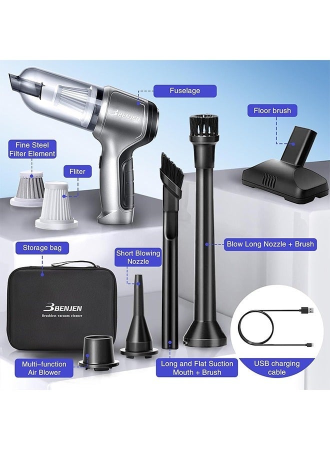 Bukela Car Vacuum Cleaner, Upgraded Mini 3 in 1 Vacuum Cleaner for Car, 12000PA High-Power brushless Motor Handheld Vacuum, handheld vacuum cleaner - Image 3