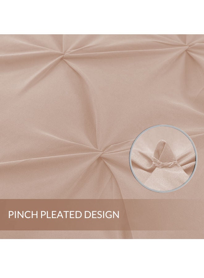 BedDecor 100% Egyptian Cotton Beautiful & Decorative 3Pcs Pinch Pleated BedRunner set Peach