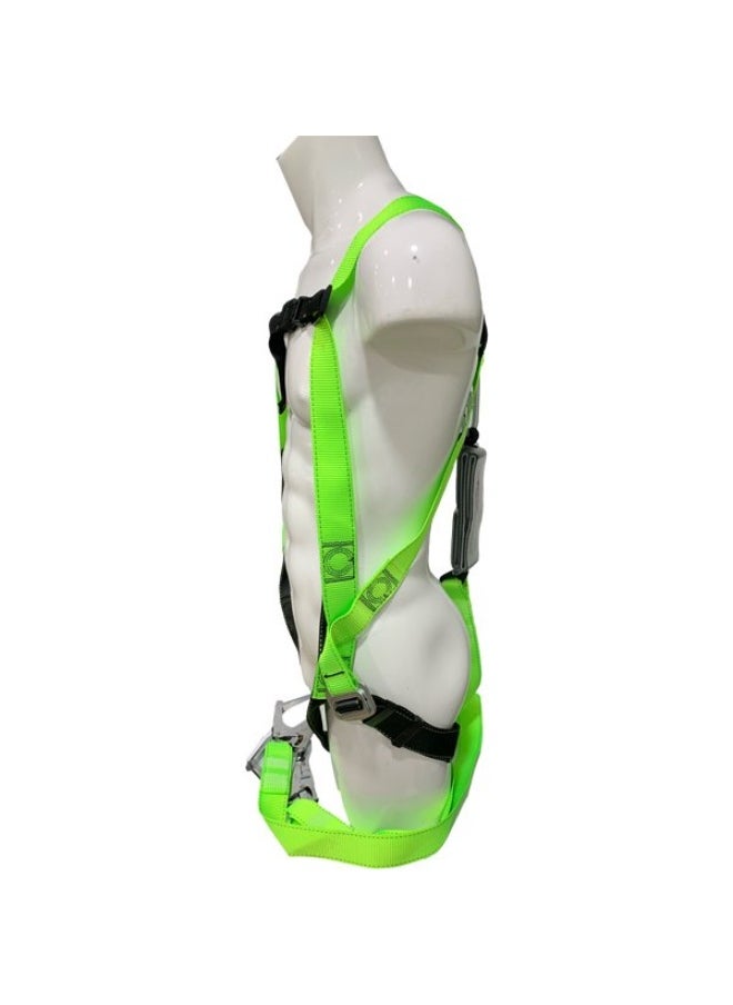 Workman - JS43 Full Body Safety Harness with Adjustable Chest & Thigh straps with ideally positioned Sit Strap | 1.2 Meter landyard with shock absorber and 2 big Carbiner Hooks | Construction Harness & Fall Protection Gear - Image 1