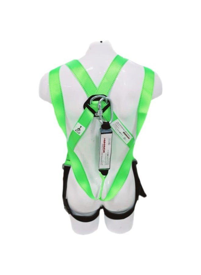 Workman - JS43 Full Body Safety Harness with Adjustable Chest & Thigh straps with ideally positioned Sit Strap | 1.2 Meter landyard with shock absorber and 2 big Carbiner Hooks | Construction Harness & Fall Protection Gear - Image 1