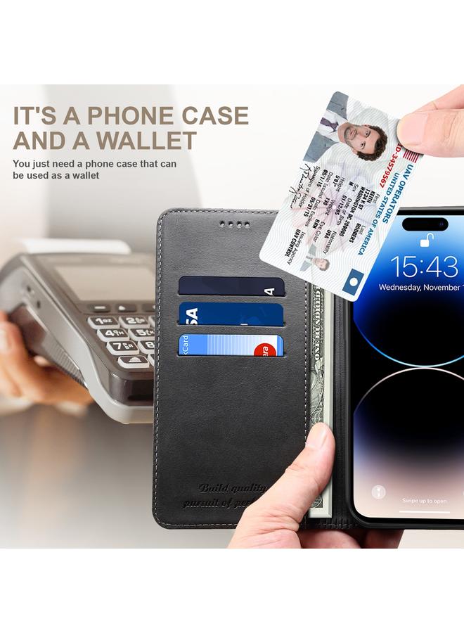 Suteni Case For iPhone 16 Pro Max Calf Texture Horizontal Flip Leather Phone Case - Image 4