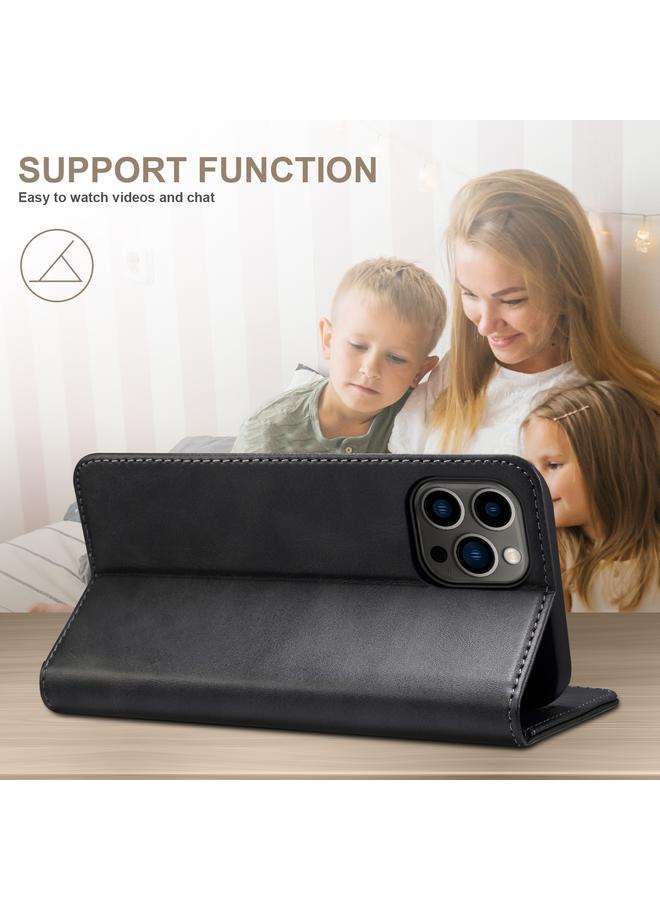 Suteni Case For iPhone 16 Pro Max Calf Texture Horizontal Flip Leather Phone Case - Image 5