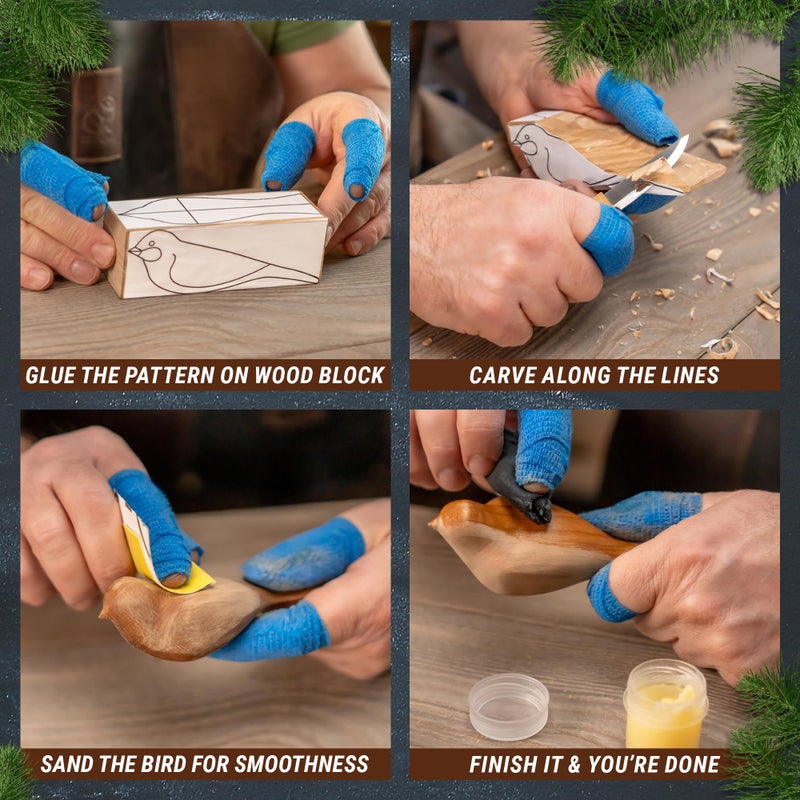 BeaverCraft مجموعة نحت الخشب من BeaverCraft - طائر الراحة - مجموعات DIY للبالغين وهوايات - مجموعة سكاكين النحت للمبتدئين والأطفال - مجموعات الحرف اليدوية للبالغين - مجموعة سكاكين نحت الخشب - Image 5