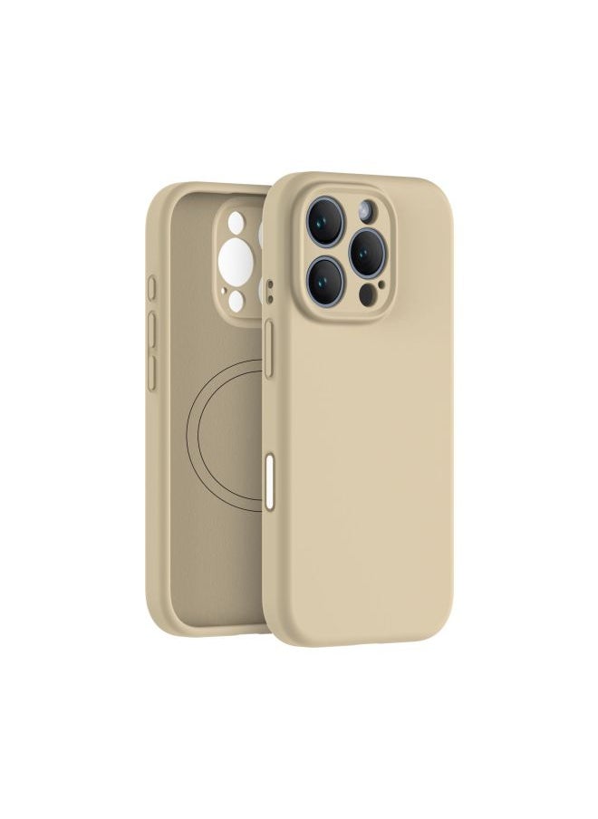 Suitable For IPhone16Pro Liquid Silicone Magnetic Suction Mobile Phone Case Smart Sensor Camera Button Mobile Phone Protective Case-Color:Coffee-Applicable Models:iPhone16 Pro Max  - Image 1