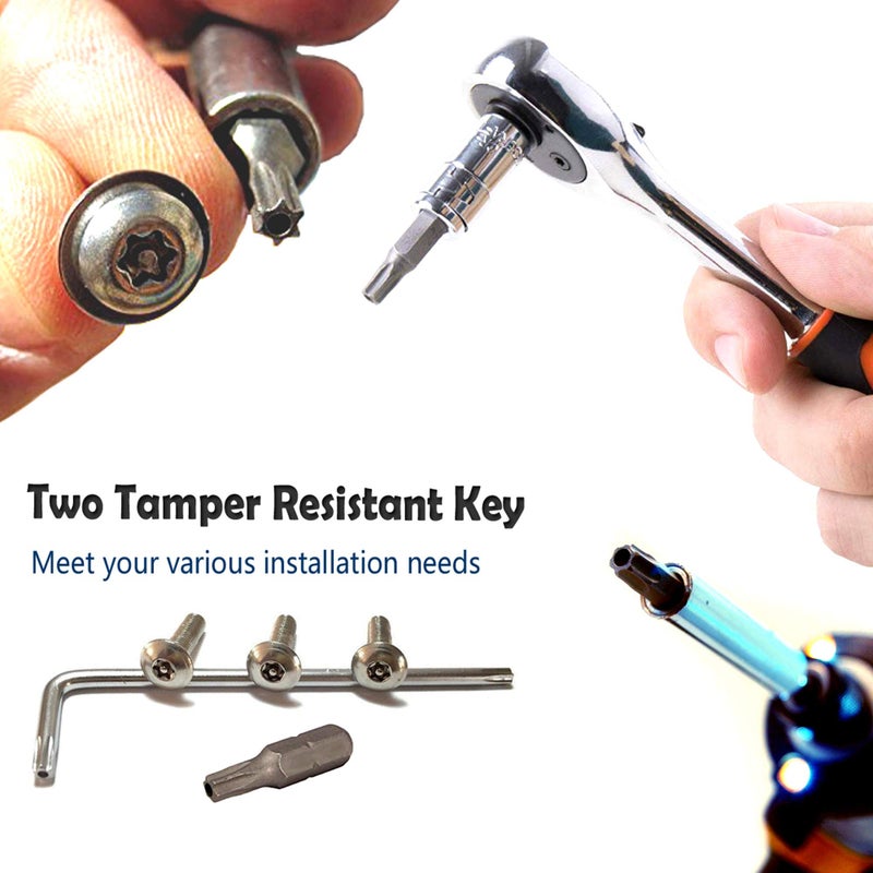 Aootf Stainless Steel License Plate Screws - Anti Theft License Plate Frame Bolts Tamper Resistant Fasteners | 1/4"(M6) Security Machine Screws | Qty 8 | for Protection License Plates on Cars Trucks - Image 5