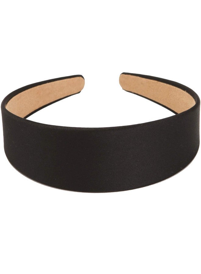 LONEEDY 6 Hard Headbands 1.6 Inch/4Cm Wide Nonslip Ribbon Hairband For Women (Black) - Image 5