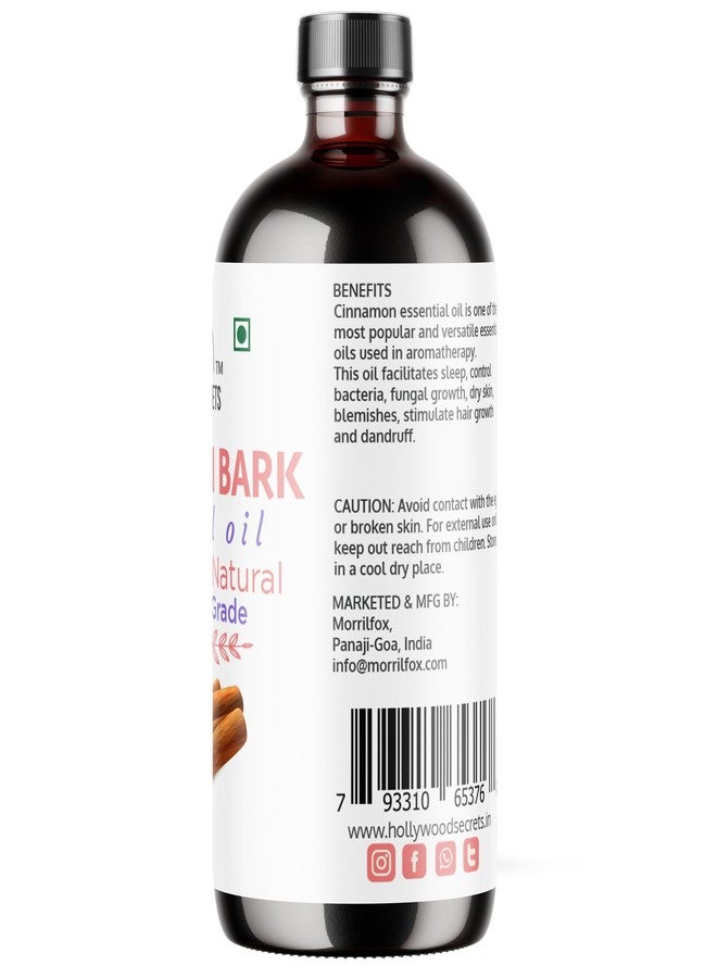 Hollywood Secrets Pure Cinnamon Bark Essential Oil Therapeutic Grade 100ml - Image 3