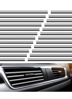 20pcs Car Air Conditioner Vent Outlet Trim Car Interior Moulding Trim  Chrome PVC Car Interior Trim Vent Outlet Trim Decoration Strip for All Straight Air Vent Outlet Silver