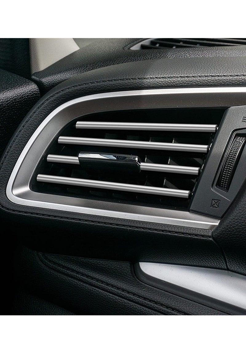 SYOSI - 20pcs Car Air Conditioner Vent Outlet Trim Car Interior Moulding Trim  Chrome PVC Car Interior Trim Vent Outlet Trim Decoration Strip for All Straight Air Vent Outlet Silver - Image 1