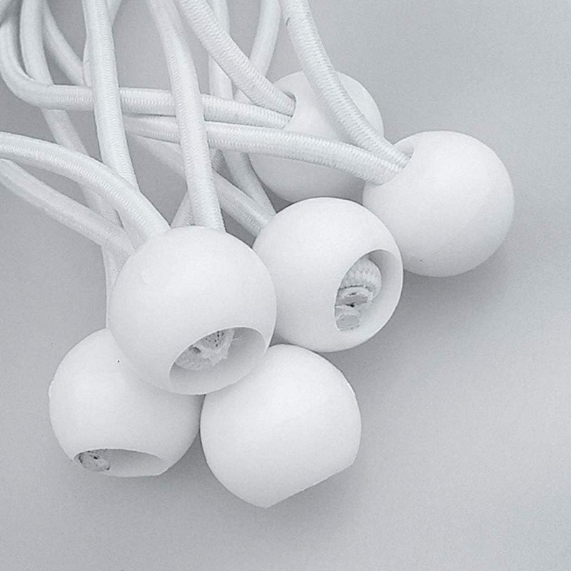 klarako 6 Count Heavy Duty Ball Bungee Cord Tarp Tent Tie Down Bungees Loop Rope 4/5/6/8/9 inch White, 4 inch - Image 5