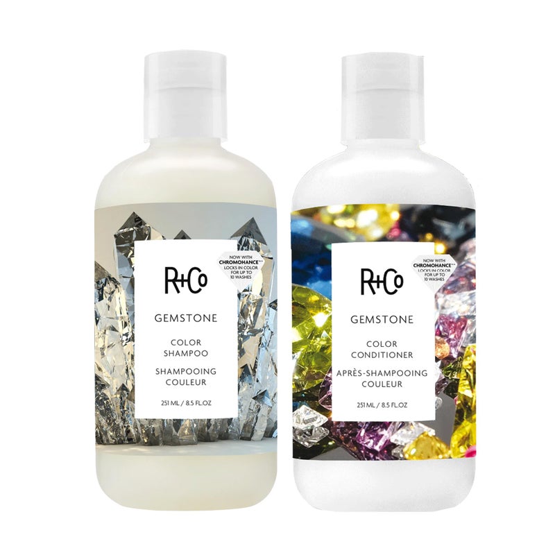 R+Co Gemstone Color Shampoo & Conditioner Set + Deluxe Sample (0.5oz) | Protects Color, Repairs & Nourishes | Vegan + Cruelty-Free | 8.5oz (Pack of 2) - Image 1