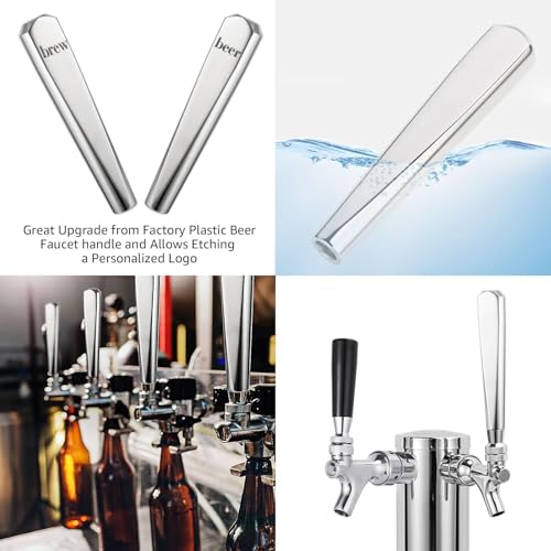Mrbrew Beer Tap Handle, Upgraded Beer Faucet Handle 304 Stainless Steel Beer Keg Tap Handle Commercial Standard 3/8”Threading Kegerator Tap Handle for Kegerator Tower Stout Nitro Coffee Tap Draft Beer - Image 4
