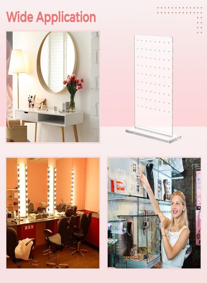 ZINSO Clear Acrylic Earring Organizer Stand, 2-Pack Display Holder for Stud and Dangle Earrings, Modern Rectangular Design, Transparent Jewelry Storage, 20x20x25 cm - Image 2