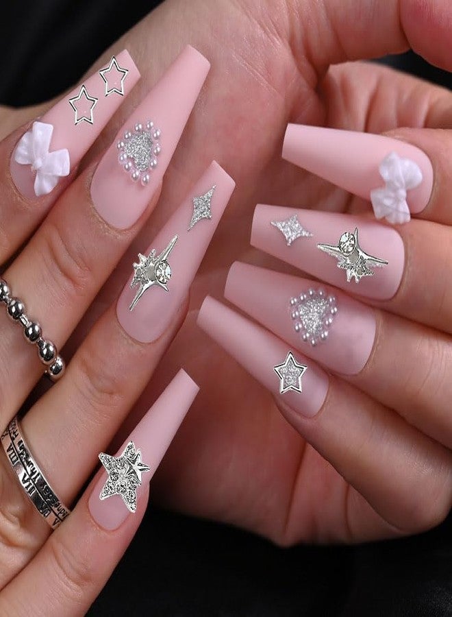 KACHIMOO 100pcs Star Charms for Nails Star Nail Charms Star Charms Y2K Nail Charms 3D Alloy Nail Stars Nail Rhinestones Nail Charms and Gems for Women and Girls Nail Design(13 Styles) - Image 4