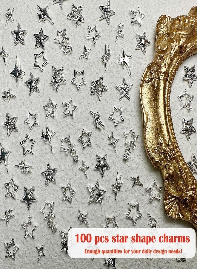 KACHIMOO 100pcs Star Charms for Nails Star Nail Charms Star Charms Y2K Nail Charms 3D Alloy Nail Stars Nail Rhinestones Nail Charms and Gems for Women and Girls Nail Design(13 Styles) - Image 5