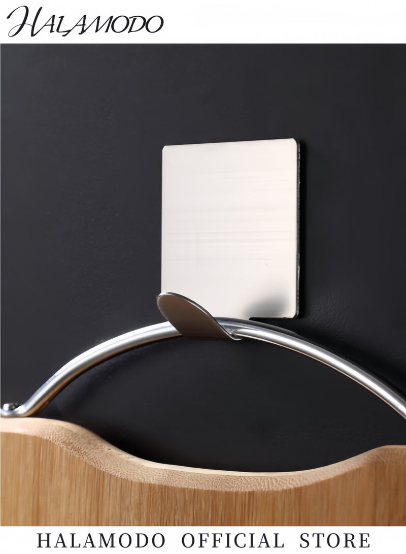 هالامودو 4 قطع من خطافات لاصقة شديدة التحمل من الفولاذ المقاوم للصدأ مقاومة للماء لتعليق الملابس والمعاطف والمناشف والمفاتيح والحقائب والأضواء والتقويمات - Image 4