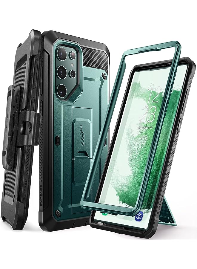SupCase Unicorn Beetle Pro Series Case for Samsung Galaxy S22 Ultra 5G (2022 Release), Full-Body Dual Layer Rugged Belt-Clip & Kickstand Case Without Built-in Screen Protector (Peacock) - Image 1