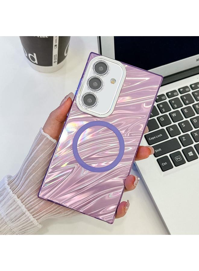 S-TOP Case For Samsung Galaxy A35 5G Plating Texture MagSafe TPU Phone Case with Glitter Lens Film - Image 1