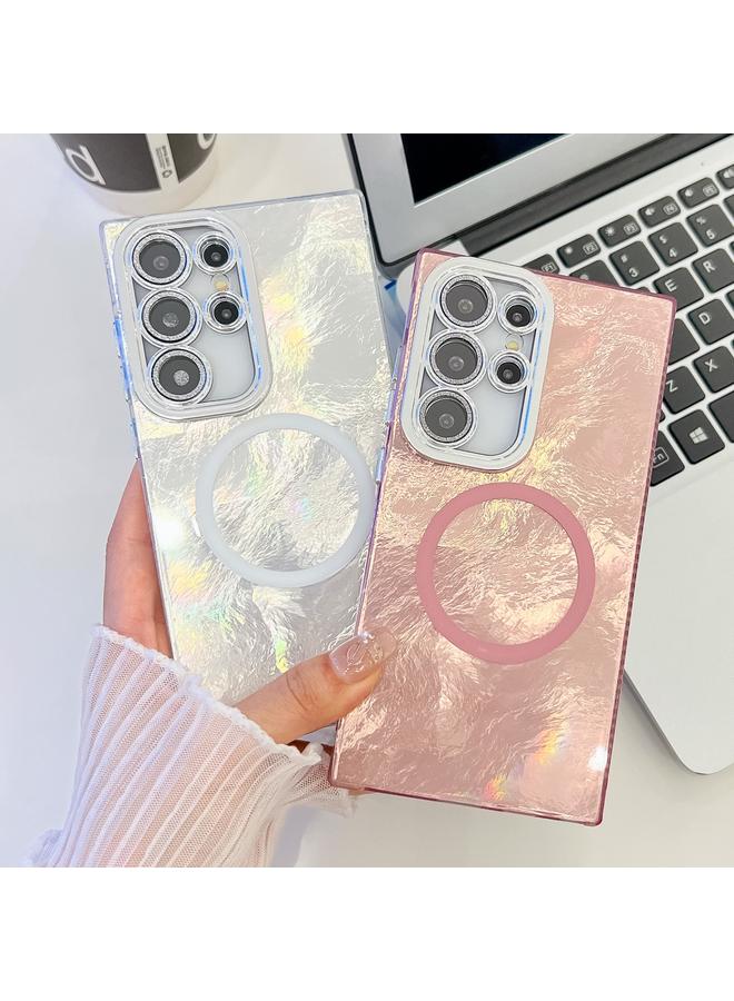 S-TOP Case For Samsung Galaxy A35 5G Plating Texture MagSafe TPU Phone Case with Glitter Lens Film - Image 3