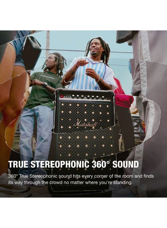 Marshall Bromley 750 Portable Bluetooth Party Speaker – 360° True Stereophonic Sound, Integrated Stage Lights, Mic & Instrument Inputs, 40+ Hours Playtime, Water & Dirt Resistant (Black) - Image 2