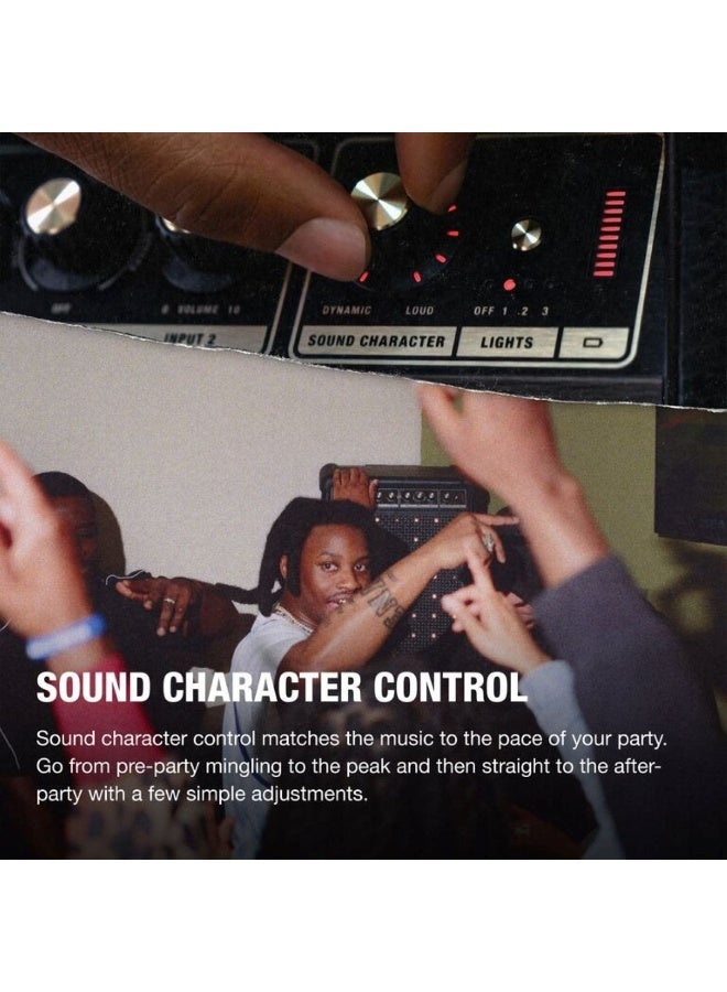 Marshall Bromley 750 Portable Bluetooth Party Speaker – 360° True Stereophonic Sound, Integrated Stage Lights, Mic & Instrument Inputs, 40+ Hours Playtime, Water & Dirt Resistant (Black) - Image 4