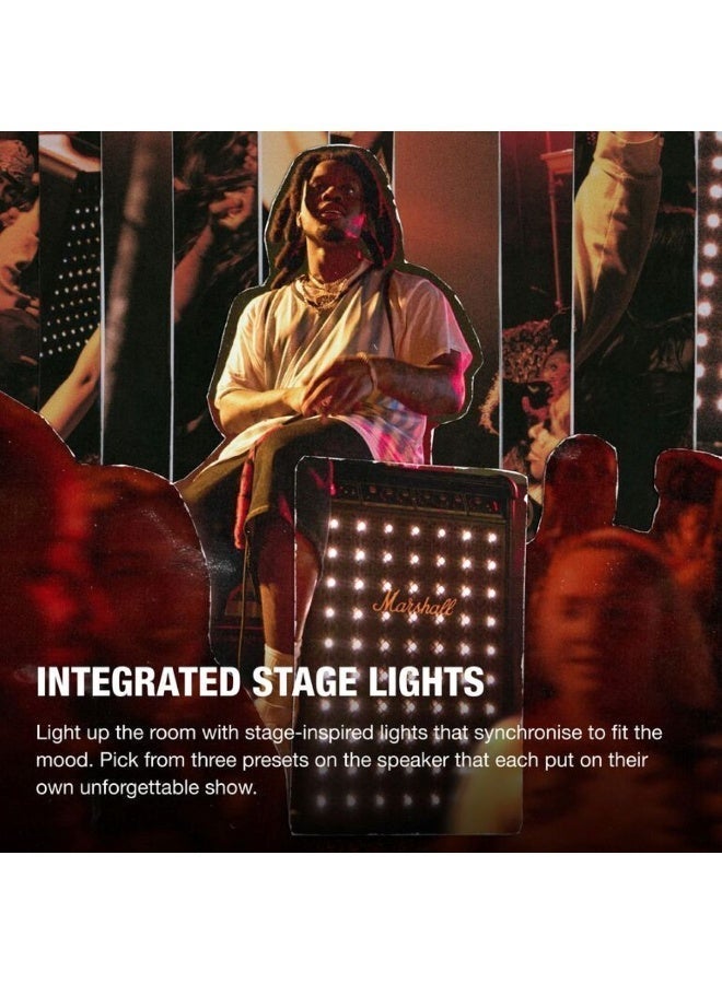 Marshall Bromley 750 Portable Bluetooth Party Speaker – 360° True Stereophonic Sound, Integrated Stage Lights, Mic & Instrument Inputs, 40+ Hours Playtime, Water & Dirt Resistant (Black) - Image 5