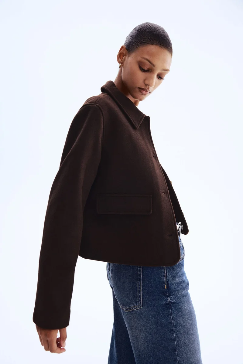 اتش اند ام جاكيت بياقة