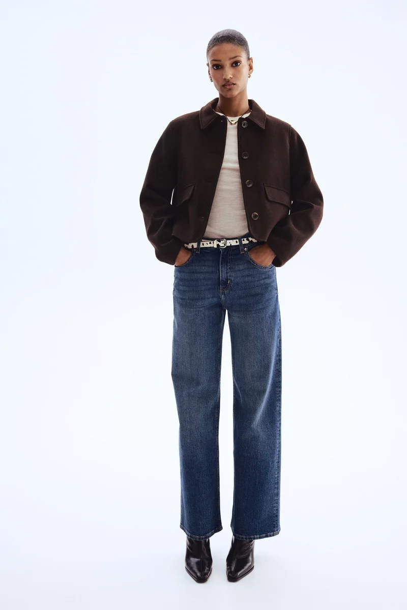 اتش اند ام جاكيت بياقة