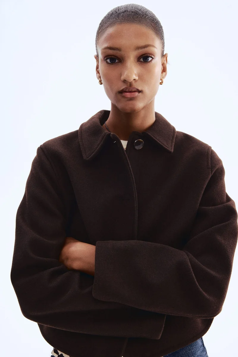 اتش اند ام جاكيت بياقة