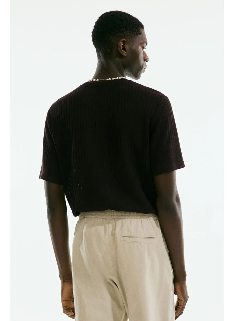 اتش اند ام Regular Fit Rib-knit T-shirt