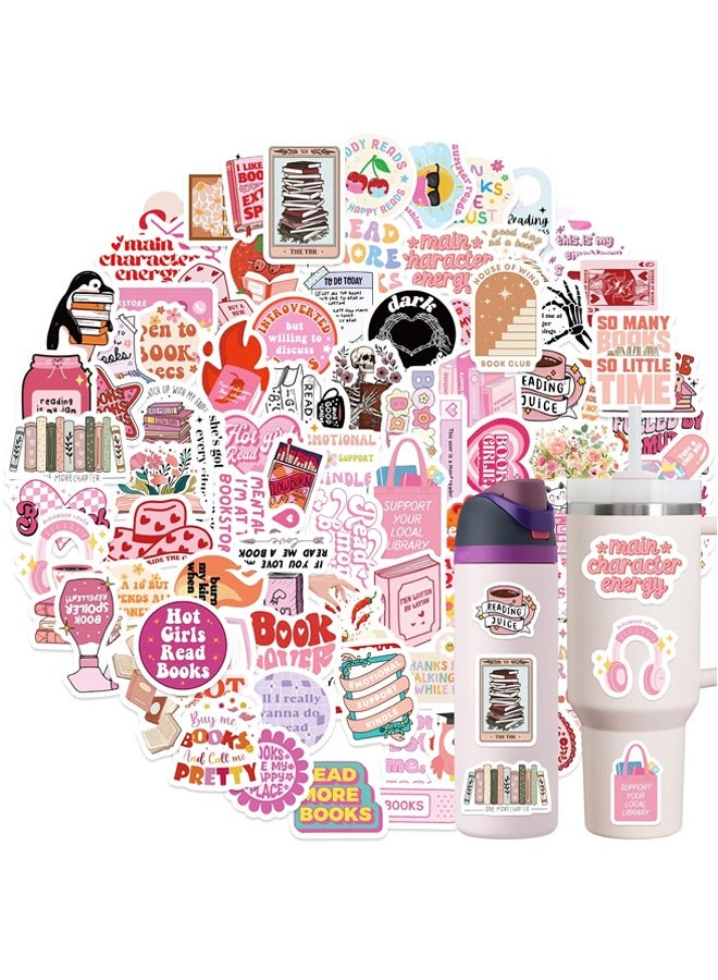 50 PCS Pink Bookish Stickers, Book Stickers for Kids, Teens, Laptop, Computer, Cell Phone, Water Bottle, Stanley Cup - Image 1