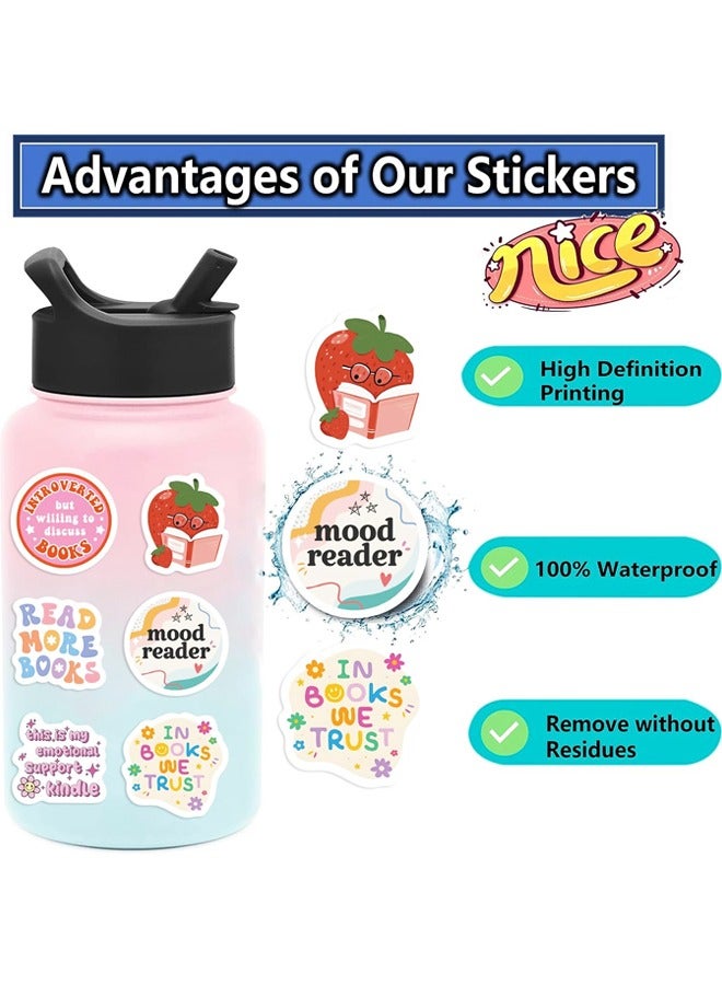 50 PCS Pink Bookish Stickers, Book Stickers for Kids, Teens, Laptop, Computer, Cell Phone, Water Bottle, Stanley Cup - Image 3
