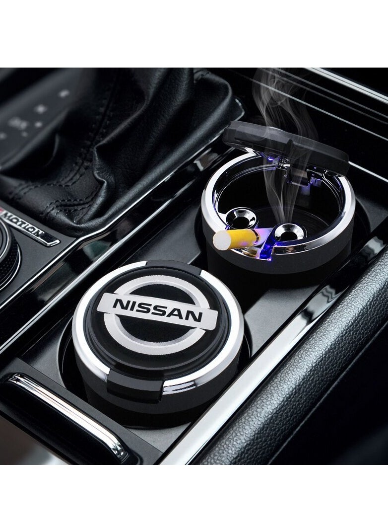 Nissan Car Ashtray With LED Lights With Lid Odor-Free Leak-Proof Easy to Clean  Compact Design for Car Interior  - Image 4