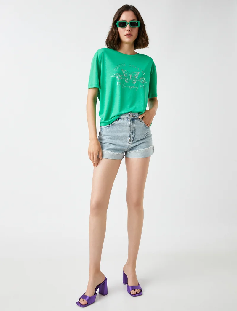 كوتون Printed T-Shirt Short Sleeve