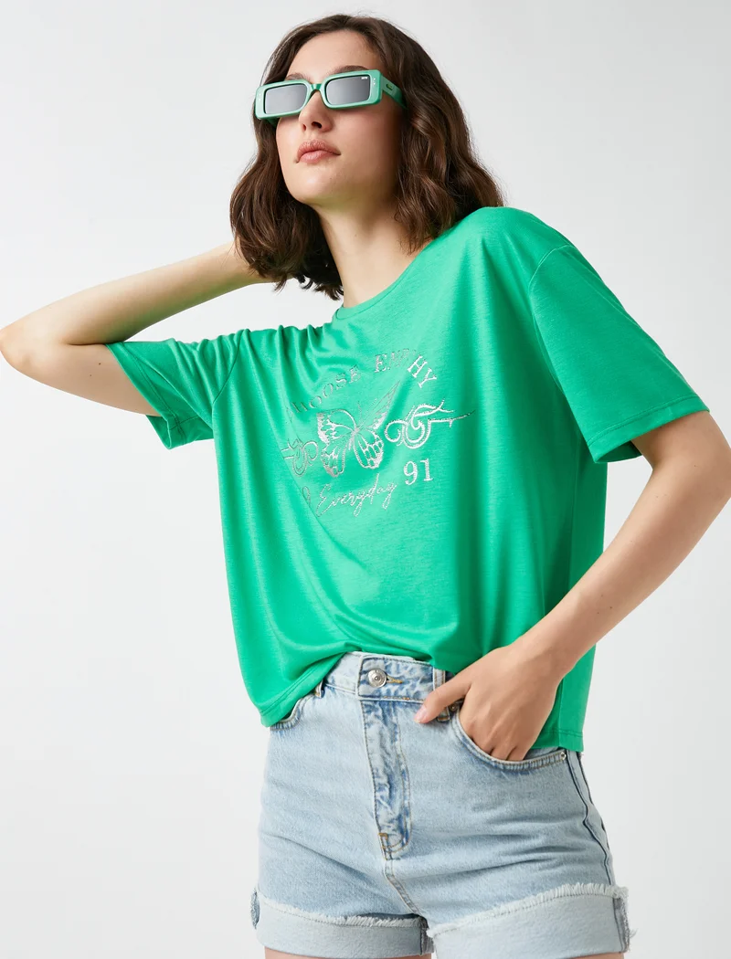 كوتون Printed T-Shirt Short Sleeve