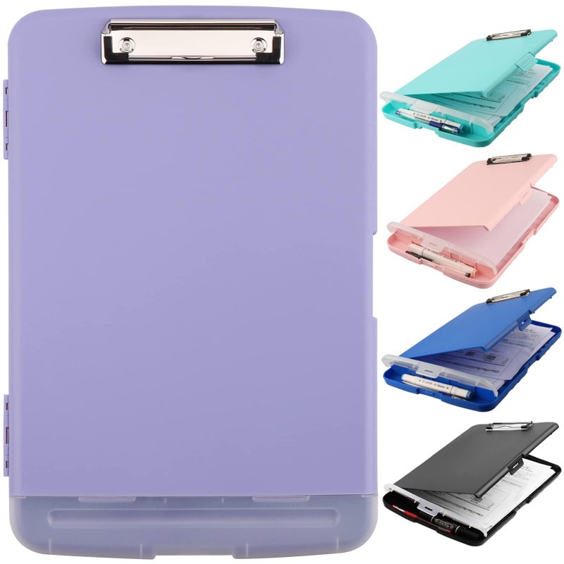 SFLHHDM Clipboard with Storage, Clip Boards 8.5x11, Plastic Clipboard with Pen Holder, Purple Clipboards, Clip Board Folder for Women Teachers Work, School & Office Supplies - Image 1