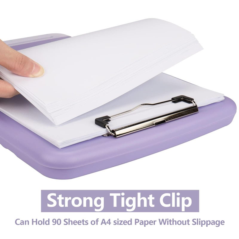 SFLHHDM Clipboard with Storage, Clip Boards 8.5x11, Plastic Clipboard with Pen Holder, Purple Clipboards, Clip Board Folder for Women Teachers Work, School & Office Supplies - Image 3