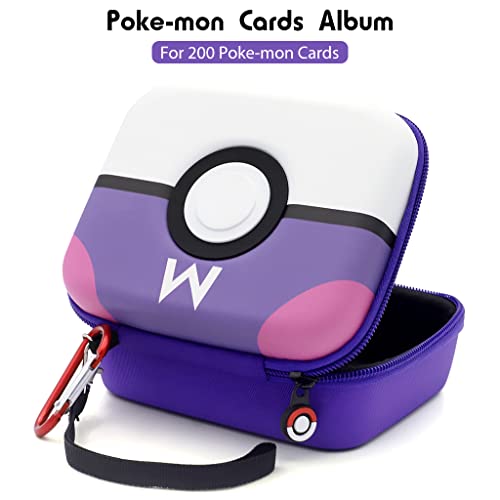 PATPAT® Poke-mon Binder, Poke-Mon Cards Holder for 200 Trading Cards Cartoon Prints Zipper Bag Trading Cards Binder Trading Cards Album Organizer Bag Game Cards Case Xmas Gifts for Kids Boys Girls Mew - Image 3