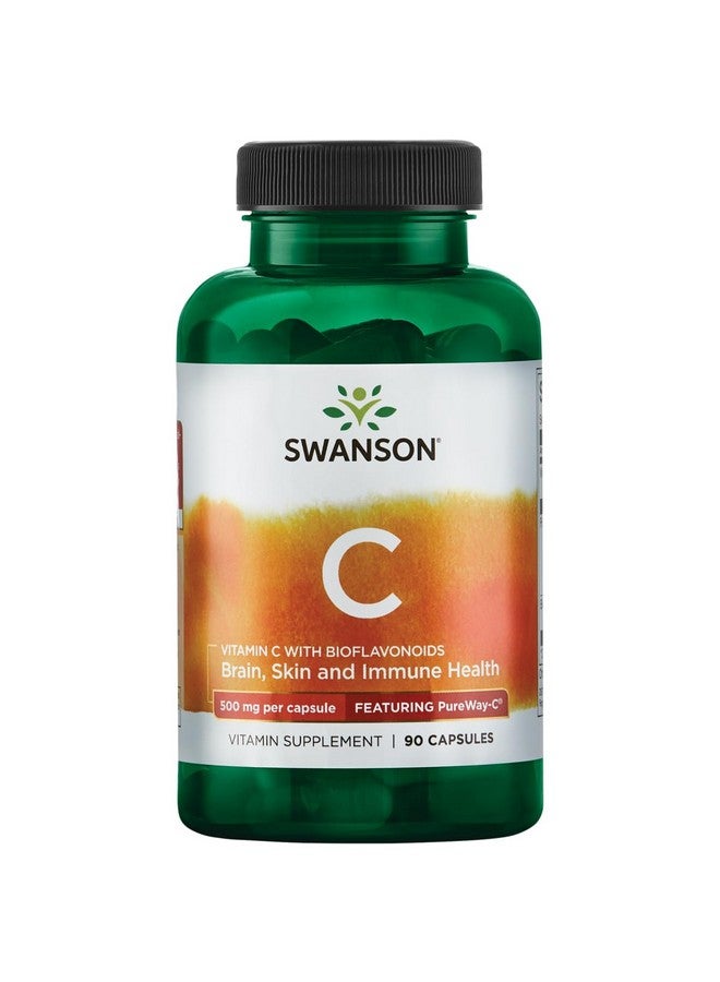 Swanson Pureway-Vitamin C 500 Milligrams with Bioflavonoids 500 Milligrams 90 Capsules - Image 1