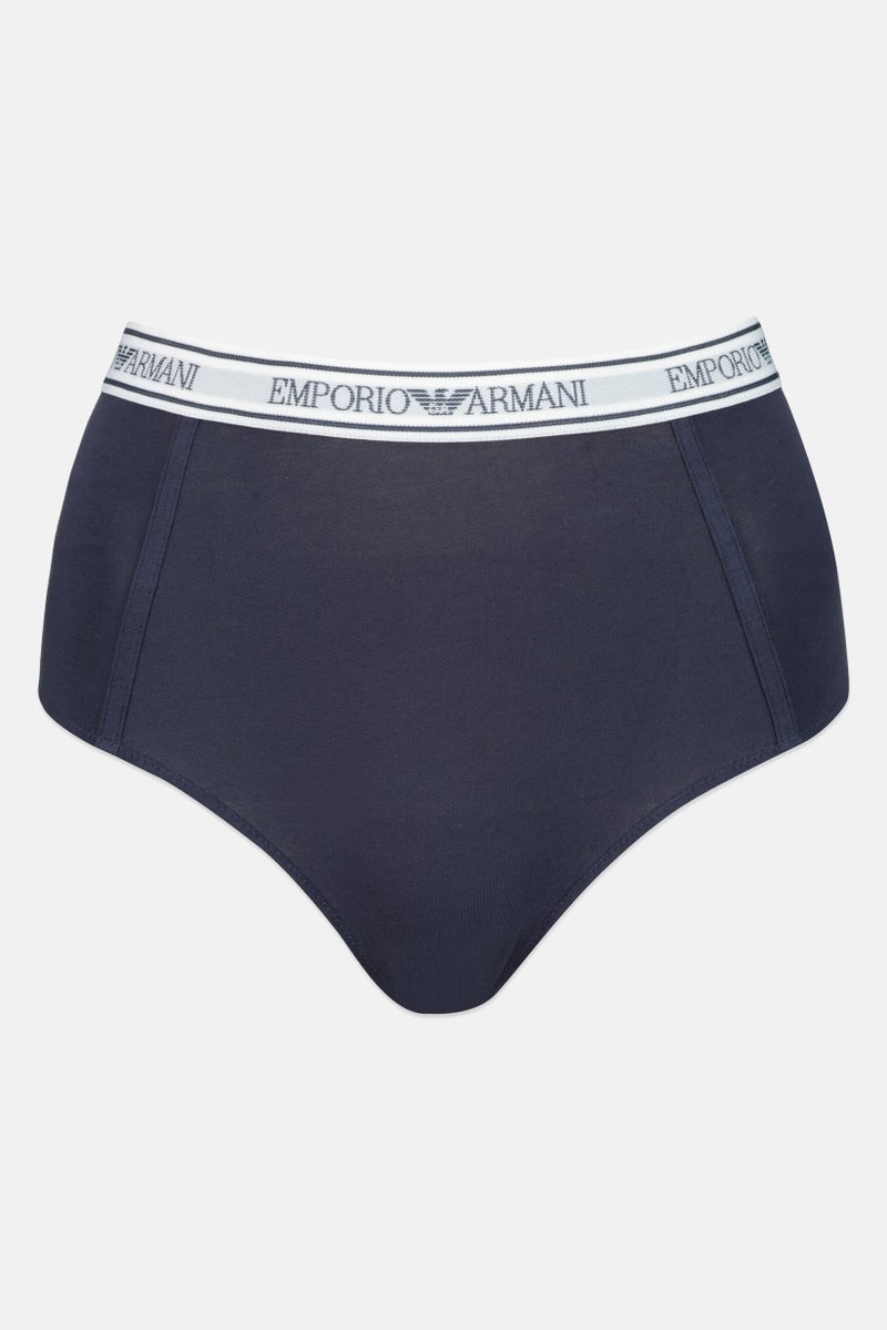 EMPORIO ARMANI Women Brand Logo Pull On Panty, Navy - Image 2