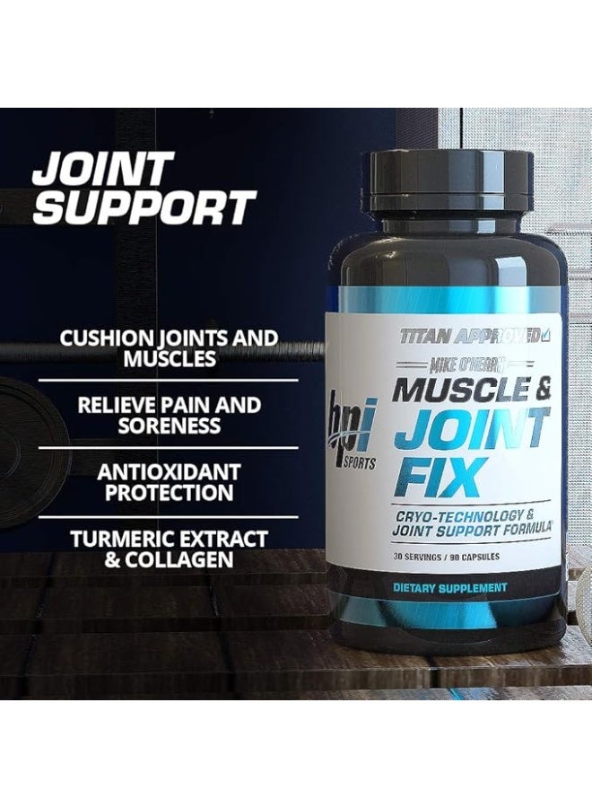 BPI Sports Muscle & Joint Fix - Mike O’Hearn Titan Series - Muscle Recovery & Healthy Joint Support Supplement - All-Natural Turmeric, White Peony & Collagen Capsules for Men & Women | 90 Capsules - Image 4